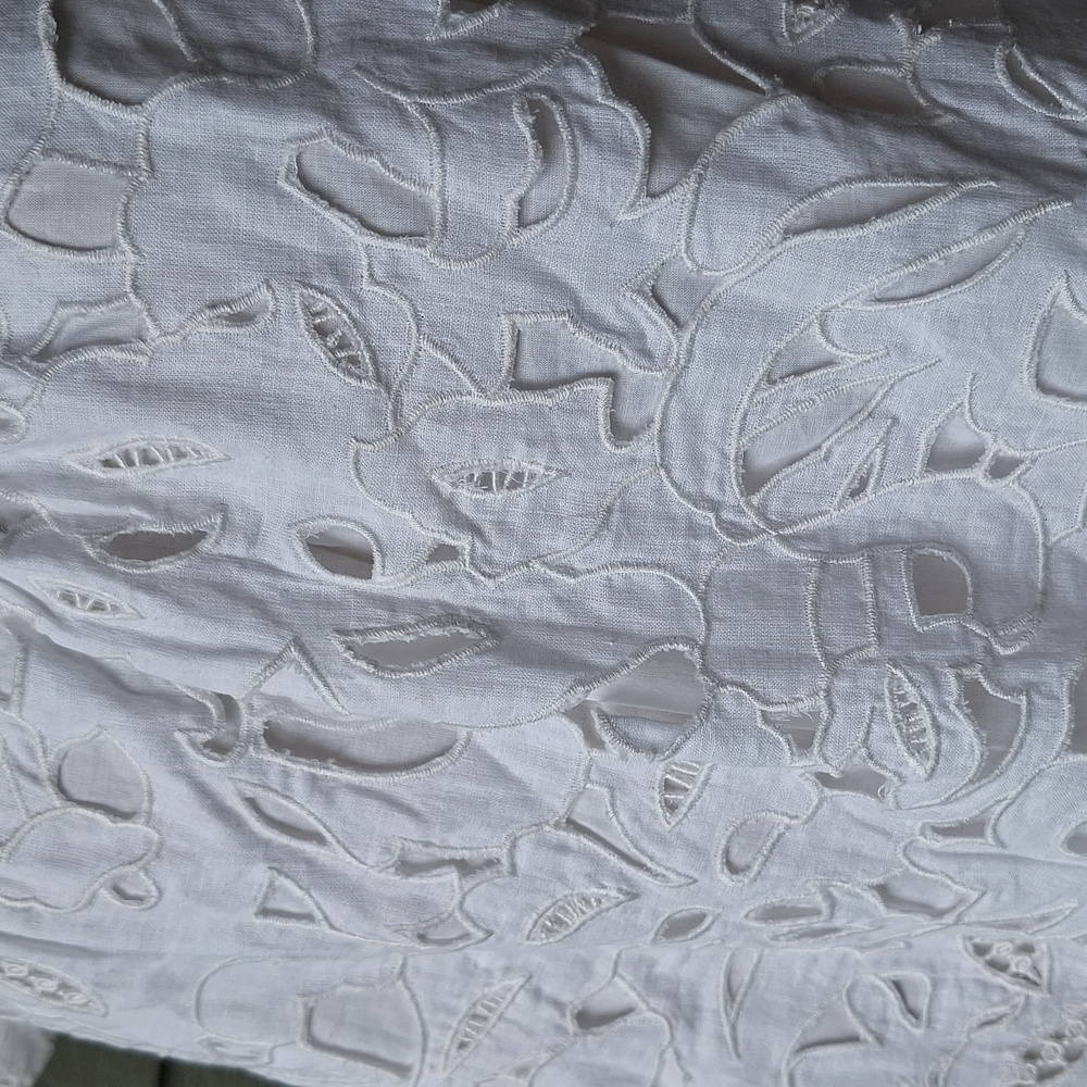 Robert Rodriguez Puffed Short Sleeve White Babydoll Cotton Dress Size 6 - Picture 8 of 12